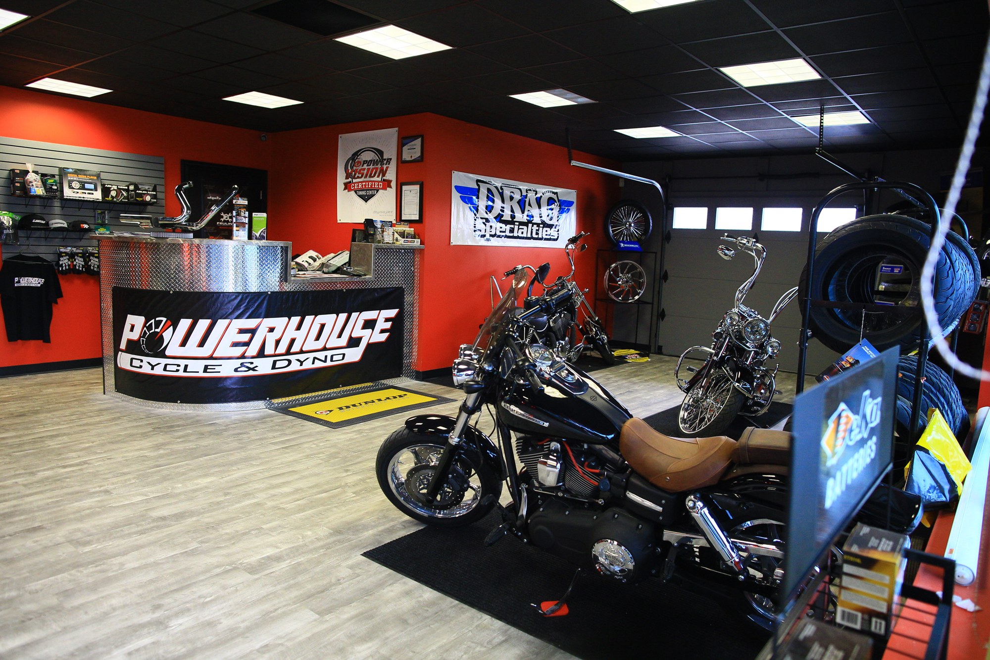 PowerHouse counter and motorcycles